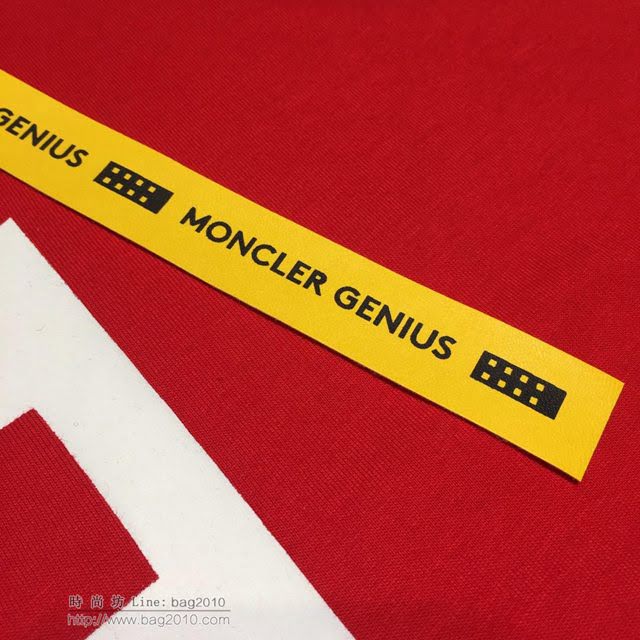 Moncler男短袖 Moncler X Palm Angels19春夏新款 盟可睞紅色T恤  tzy1694